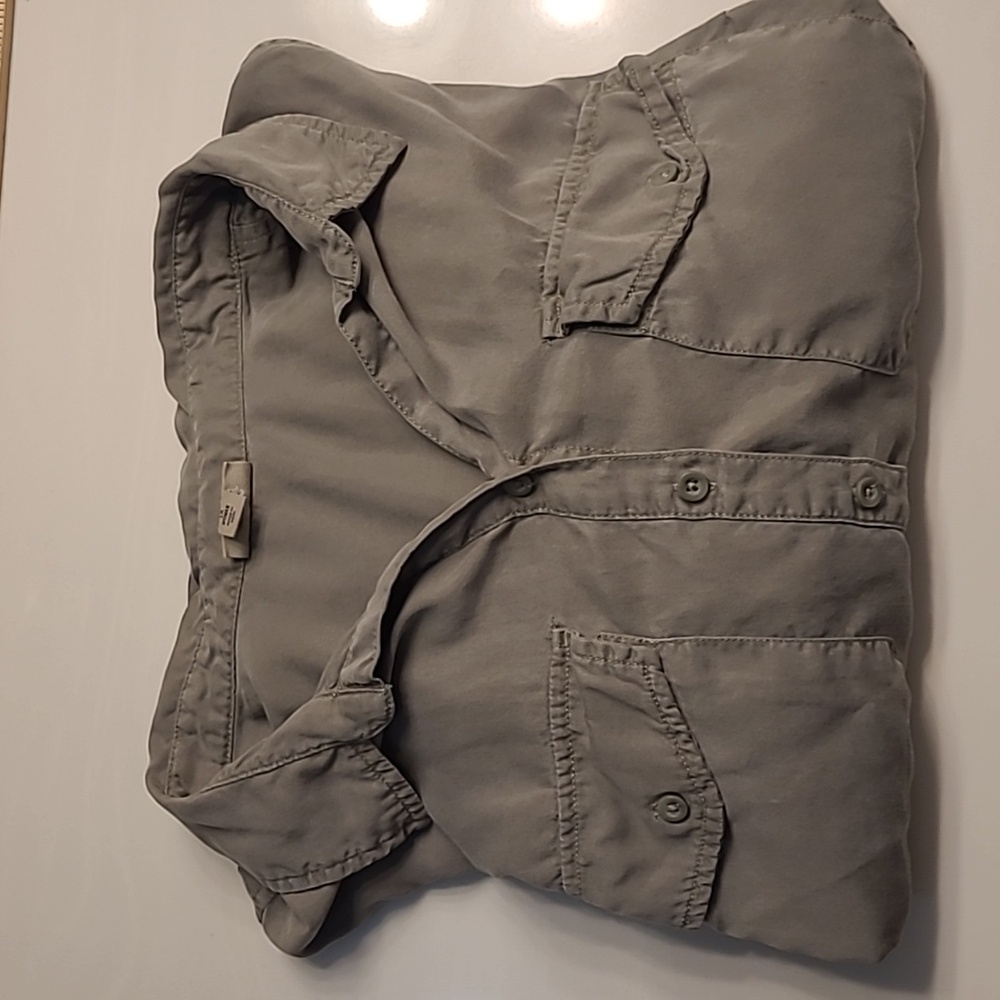 A.N.A. Sleeveless Button Down Belted Shorts Romper Sage Green 1X - Picture 12 of 13